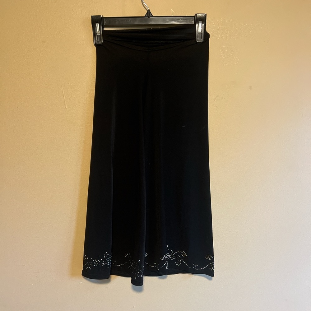 Bedazzled vintage Y2K black women rhinestone sparkly strapless mini dress S goth